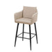 Cosmo Casa - Barkruk - Barstoel met Voetensteun - Imitatieleer - Taupebeige