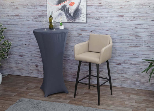 Cosmo Casa - Barkruk - Barstoel met Voetensteun - Imitatieleer - Taupebeige