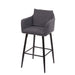 Cosmo Casa - Barkruk - Barstoel met Voetensteun - Textiel - Donkergrijs