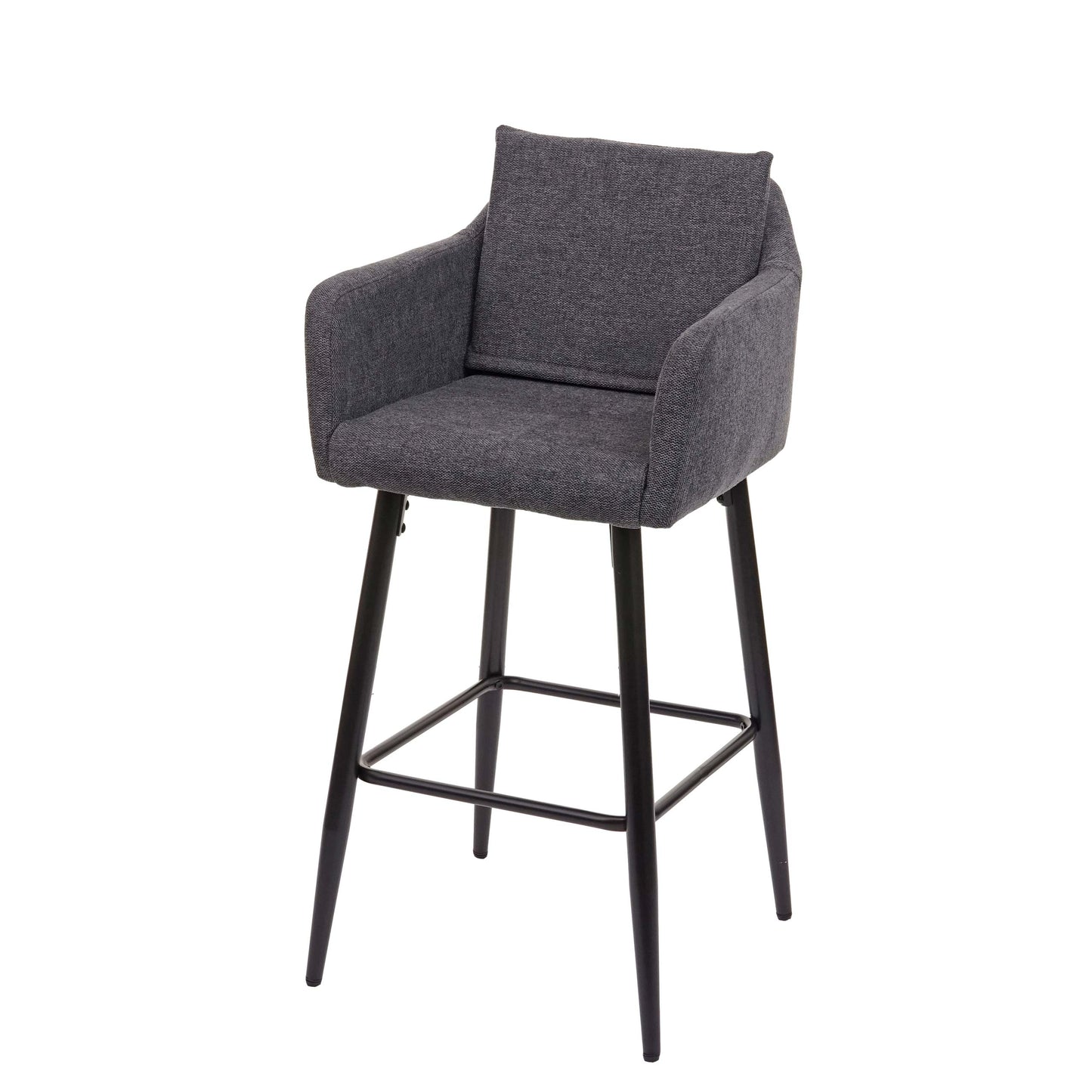 Cosmo Casa - Barkruk - Barstoel met Voetensteun - Textiel - Donkergrijs