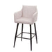 Cosmo Casa - Barkruk - Barstoel met Voetensteun - Textiel - Crèmebeige