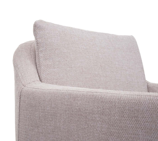 Cosmo Casa - Barkruk - Barstoel met Voetensteun - Textiel - Crèmebeige