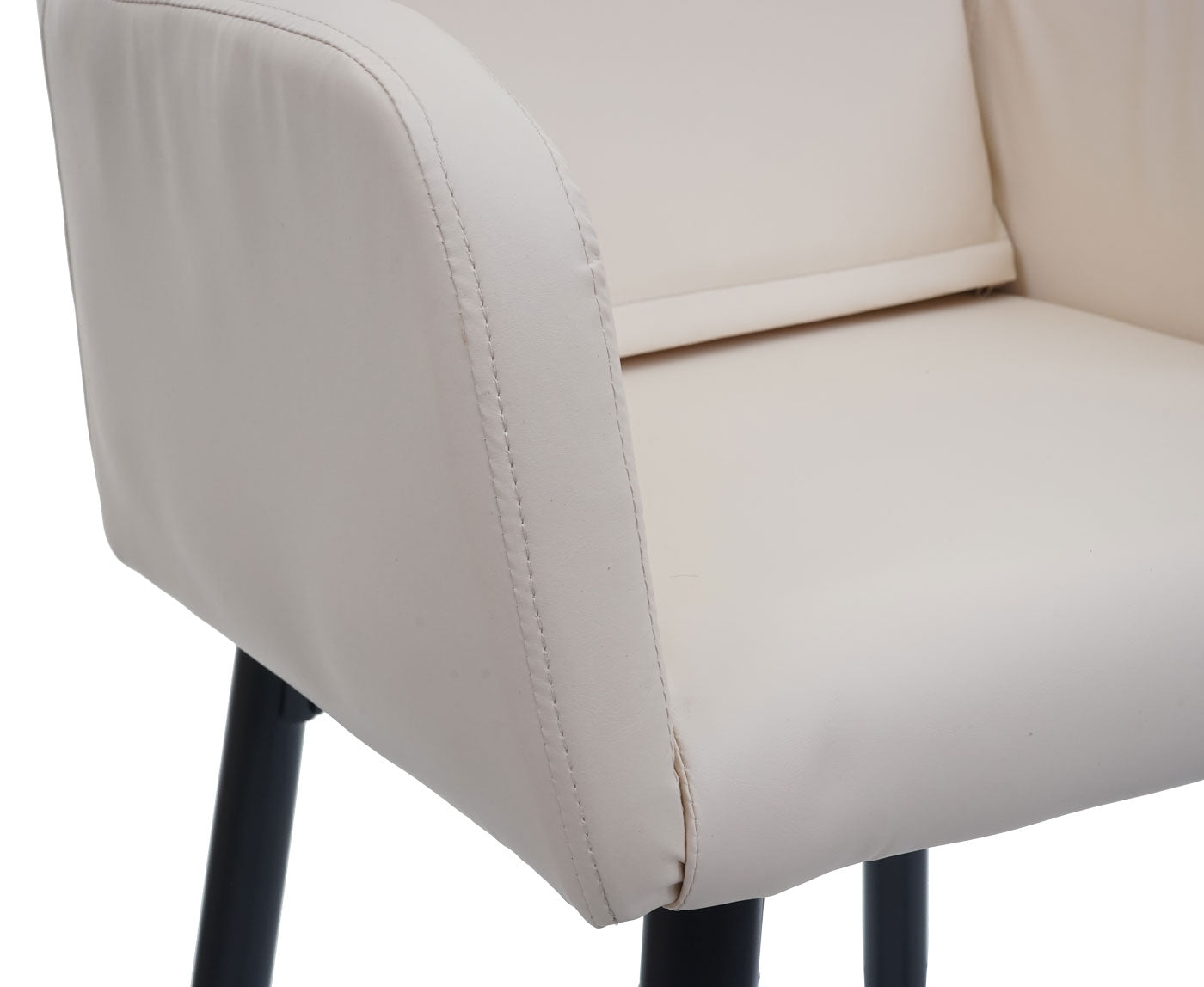 Cosmo Casa - Set van Barkrukken - Barstoelen met Voetensteun - Imitatieleer - Crèmebeige