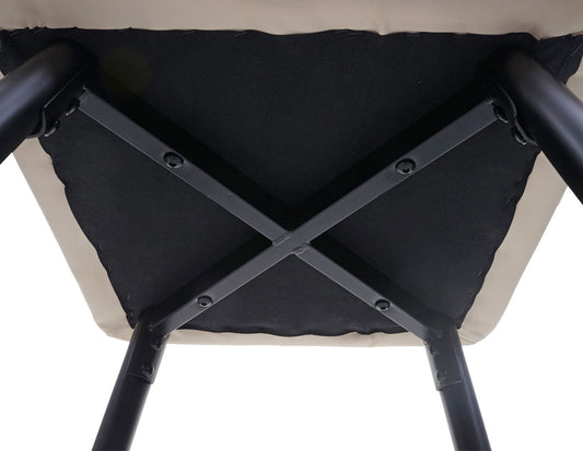 Cosmo Casa - Set van Barkrukken - Barstoelen met Voetensteun - Imitatieleer - Crèmebeige