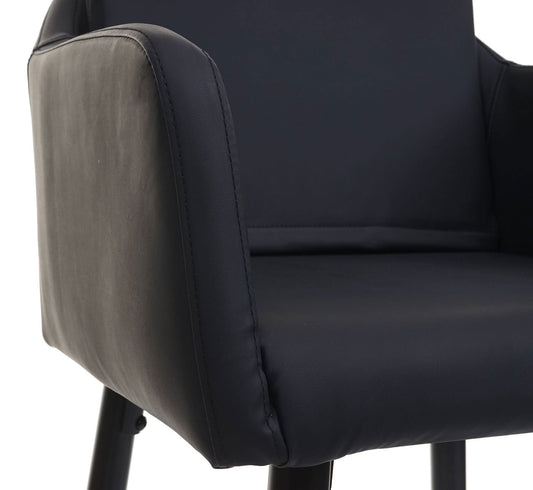 Cosmo Casa - Set van Barkrukken - Barstoelen met Voetensteun - Imitatieleer - Zwart