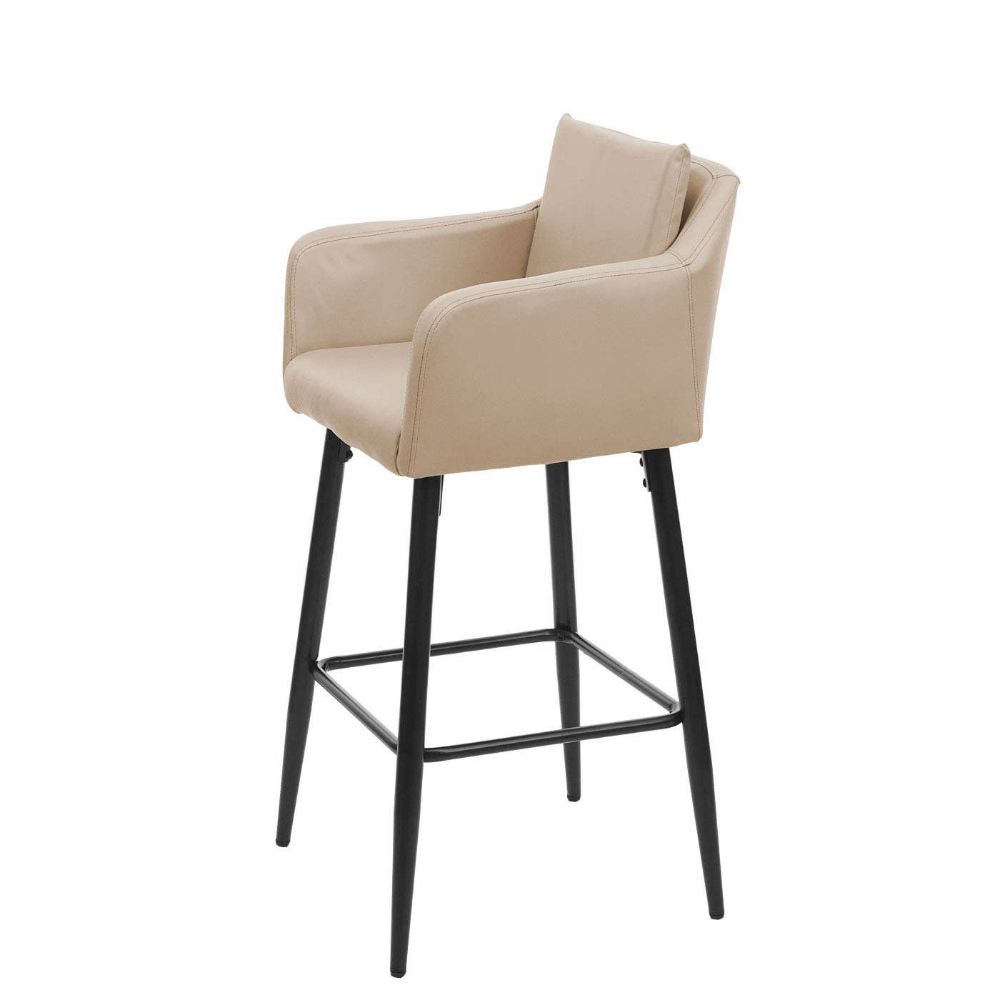Cosmo Casa - Set van Barkrukken - Barstoelen met Voetensteun - Imitatieleer - Taupebeige