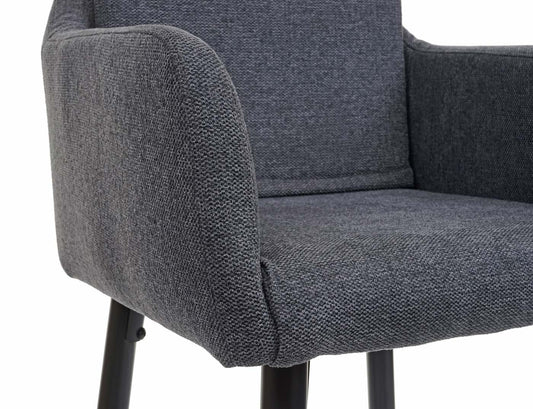 Cosmo Casa - Set van Barkrukken - Barstoelen met Voetensteun - Textiel - Donkergrijs
