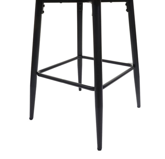 Cosmo Casa - Set van Barkrukken - Barstoelen met Voetensteun - Textiel - Lichtgrijs