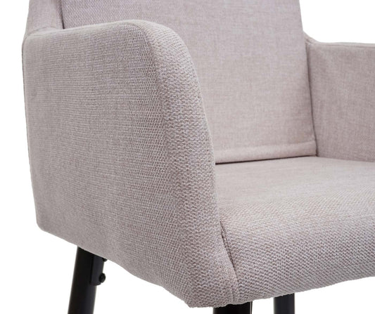 Cosmo Casa - Set van Barkrukken - Counterkrukken met Voetensteun - Textiel - Crèmebeige