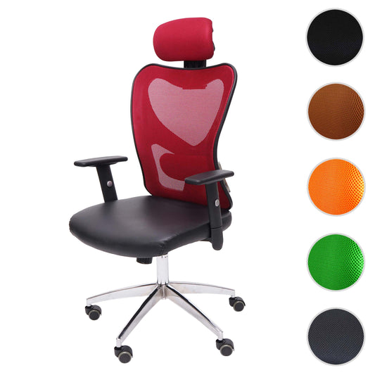 Cosmo Casa - Bureaustoel - Directiestoel professioneel - Kunstleer - Rood