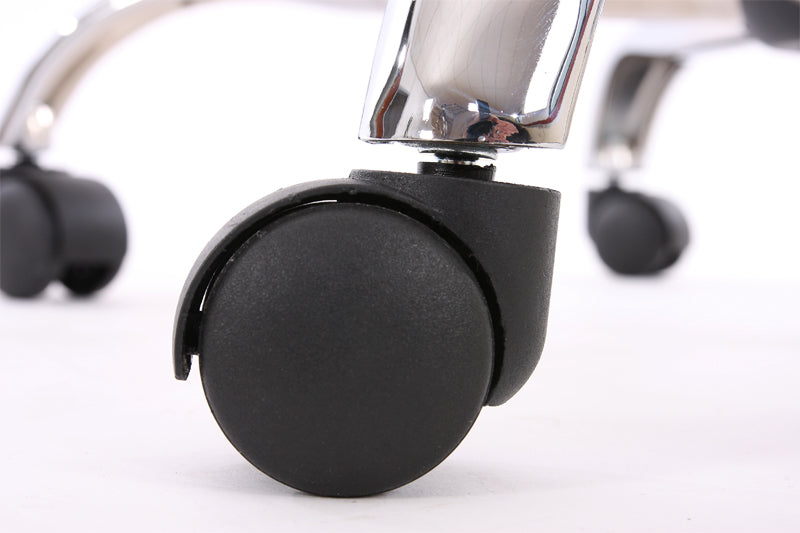 Cosmo Casa - Bureaustoel - Directiestoel met wieltjes - Kunstleer - Crèmebeige