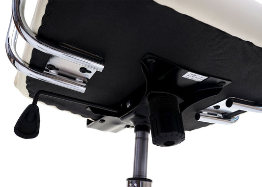 Cosmo Casa - Bureaustoel - Directiestoel met wieltjes - Kunstleer - Crèmebeige