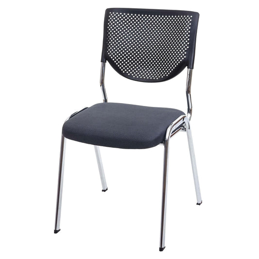 Cosmo Casa - Set van 2 Bezoekersstoelen - Stapelbaar - Stof - Donkergrijze Zitting - Chroom