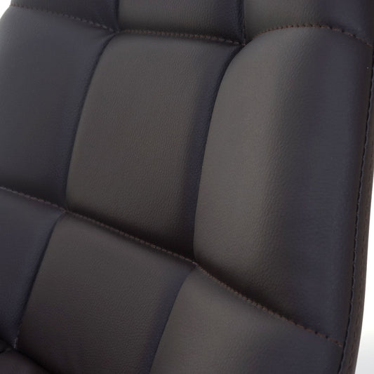 Cosmo Casa - Eetkamerstoel - Retro draaistoel - Imitatieleer - Bruin