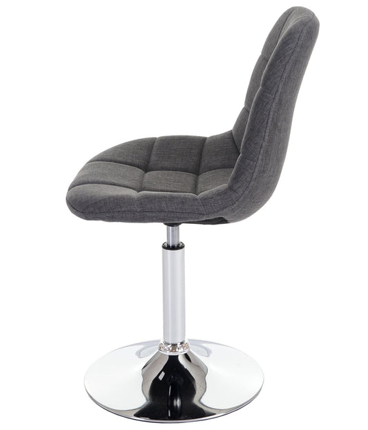 Cosmo Casa - Eetkamerstoel - Retro draaistoel - Stof/textiel - Lichtgrijs