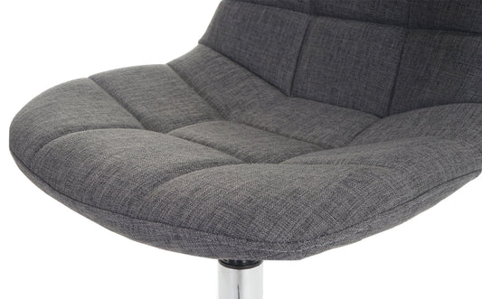 Cosmo Casa - Eetkamerstoel - Retro draaistoel - Stof/textiel - Lichtgrijs