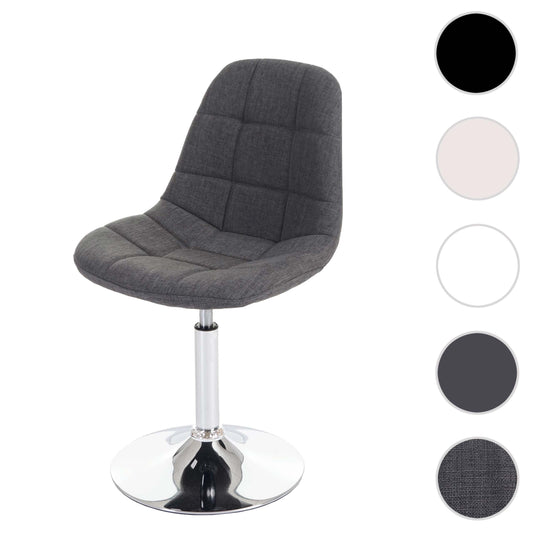 Cosmo Casa - Eetkamerstoel - Retro draaistoel - Stof/textiel - Lichtgrijs