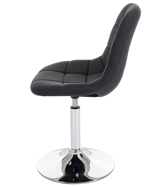 Cosmo Casa - Eetkamerstoel - Retro draaistoel - Stof/textiel - Donkergrijs