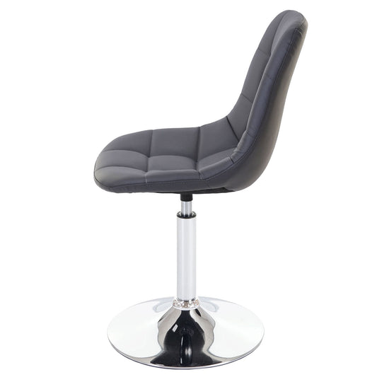 Cosmo Casa - Eetkamerstoel - Retro draaistoel - Imitatieleer - Grijs