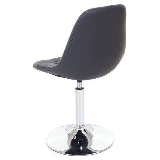 Cosmo Casa - Eetkamerstoel - Retro draaistoel - Imitatieleer - Grijs