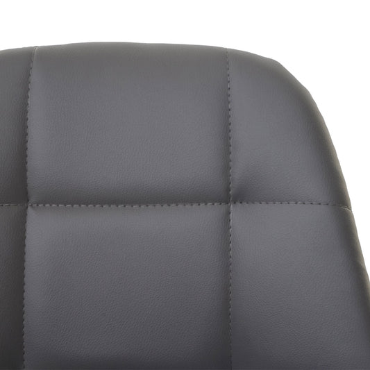 Cosmo Casa - Eetkamerstoel - Retro draaistoel - Imitatieleer - Grijs