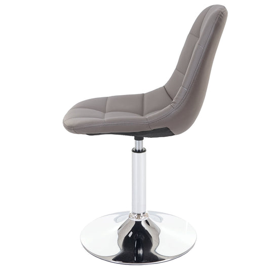 Cosmo Casa - Eetkamerstoel - Retro draaistoel - Imitatieleer - Taupegrijs