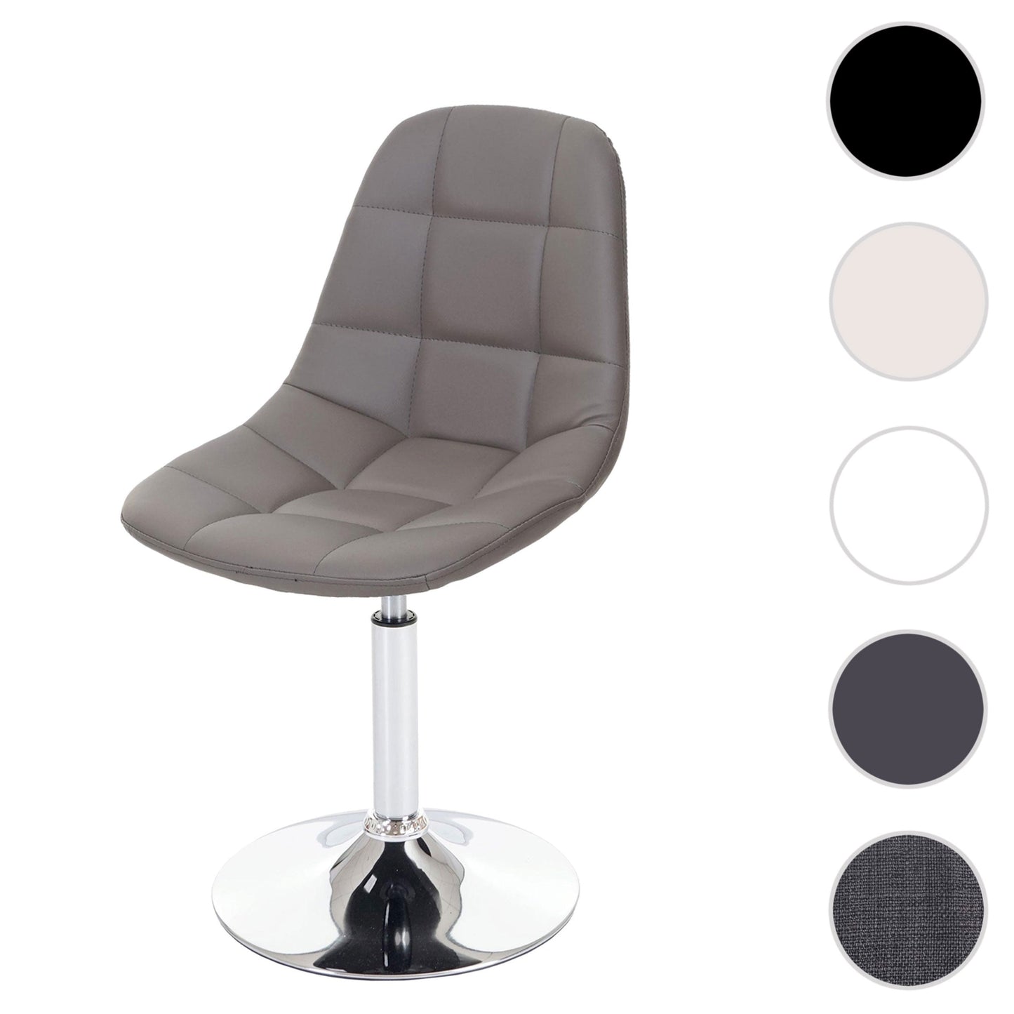 Cosmo Casa - Eetkamerstoel - Retro draaistoel - Imitatieleer - Taupegrijs