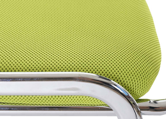 Cosmo Casa - Bezoekersstoel - Stapelbaar - Stof - Groene Zitting - Chroom