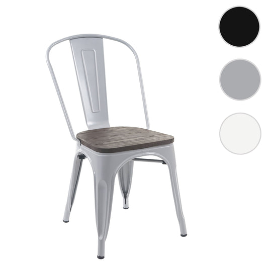 Cosmo Casa - Stoel - Stapelbaar - Hout & Metaal - Grijs