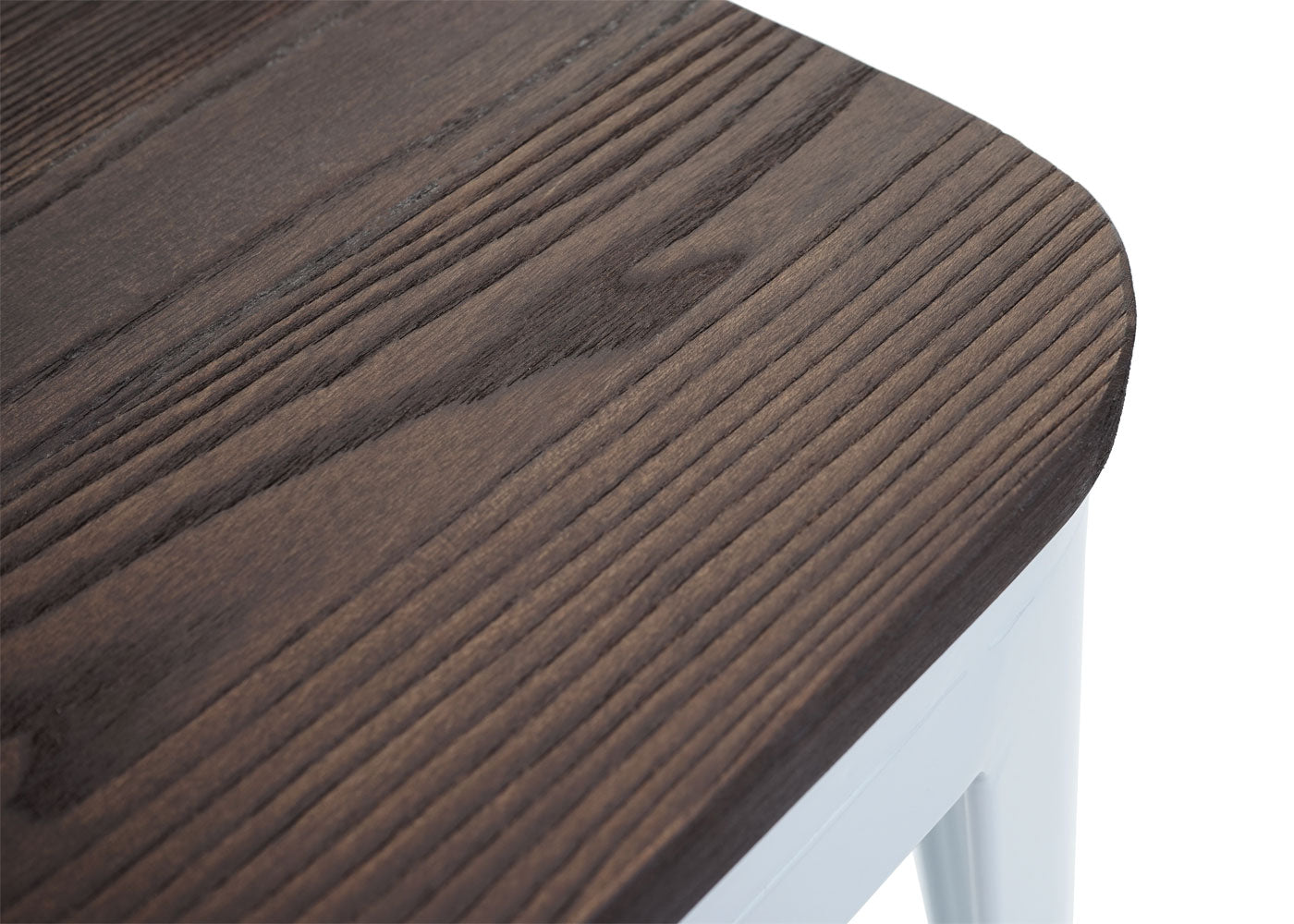 Cosmo Casa - Barkruk - Houten zitting - Metaal & Hout - Wit