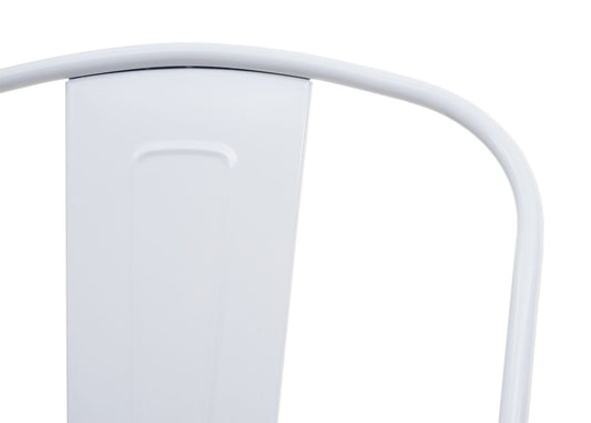 Cosmo Casa - Barkruk - Houten zitting - Metaal & Hout - Wit