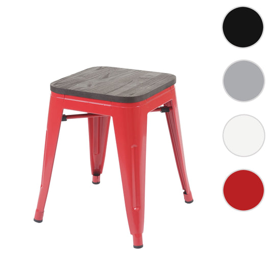 Cosmo Casa - Kruk - Stapelbaar - Hout & Metaal - Rood