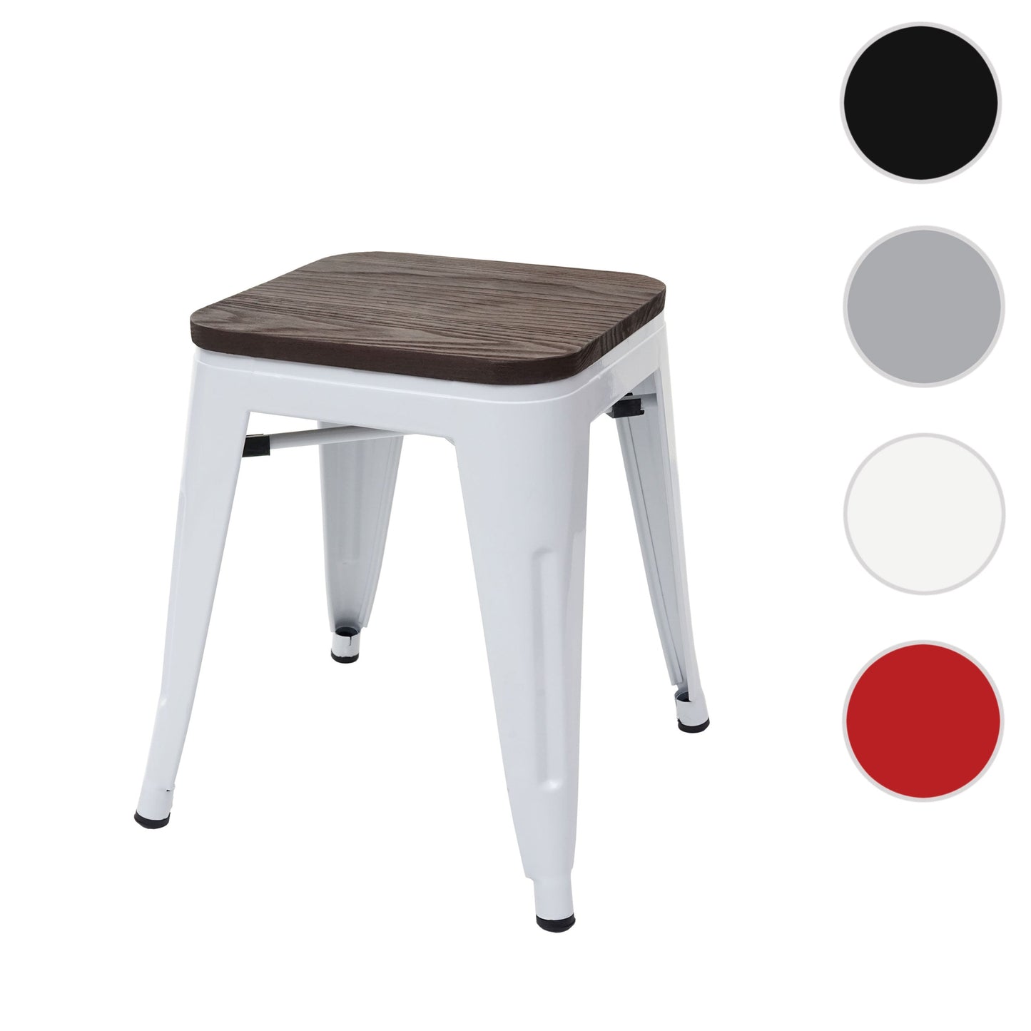 Cosmo Casa - Kruk - Stapelbaar - Hout & Metaal - Wit