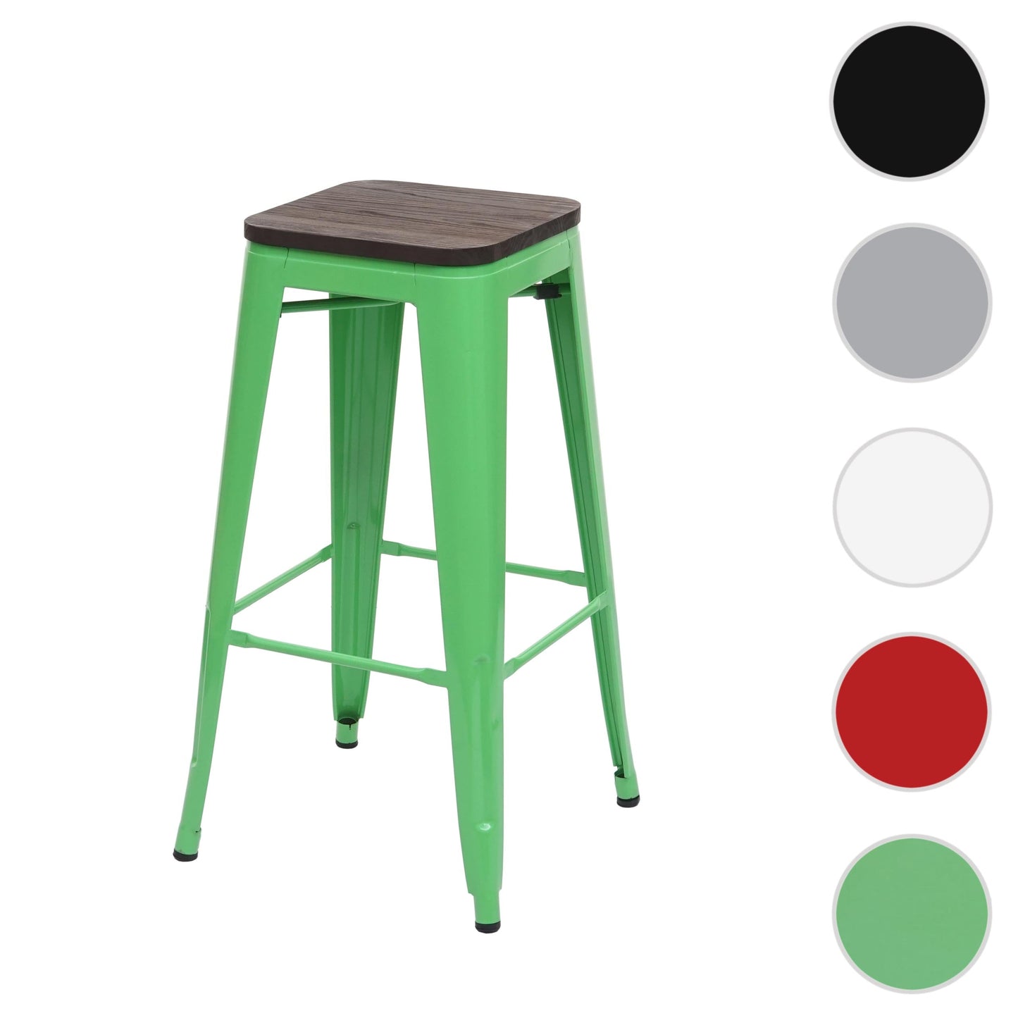 Cosmo Casa - Barkruk - Stapelbaar - Hout & Metaal - Groen