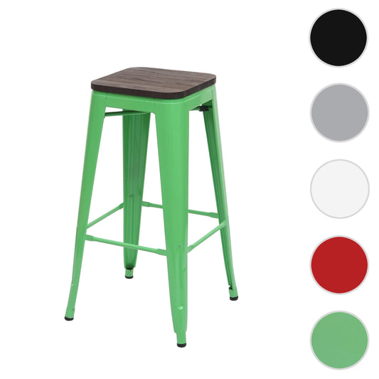 Cosmo Casa - Barkruk - Stapelbaar - Hout & Metaal - Groen