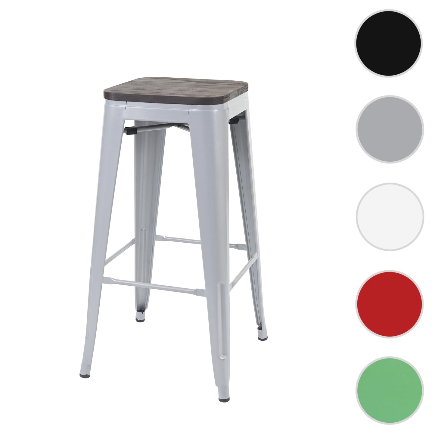 Cosmo Casa - Barkruk - Stapelbaar ontwerp - Hout en metaal - Grijs