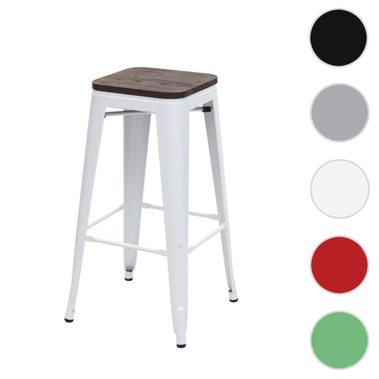 Cosmo Casa - Barkruk - Stapelbaar ontwerp - Hout en metaal - Wit