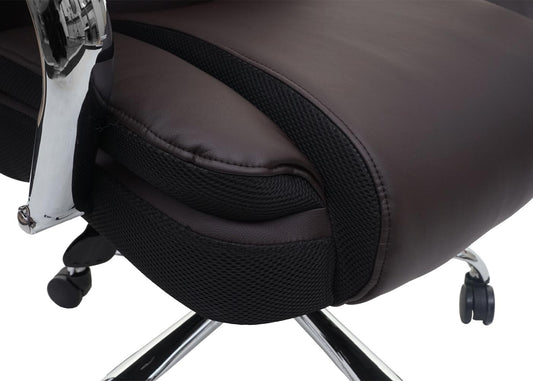 Cosmo Casa - Bureaustoel XXL - Belastbaar tot 220 kg - Kunstleer - Bruin