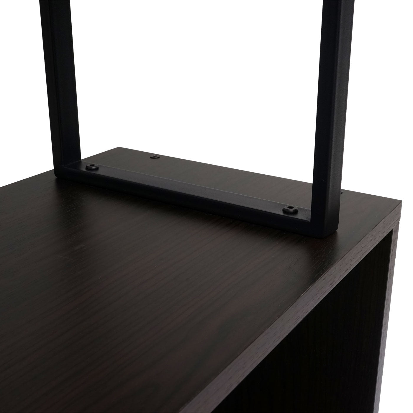 Cosmo Casa - Boekenplank - Met 5 niveaus - Hout en metaal - Donkerbruin - 183x80cm