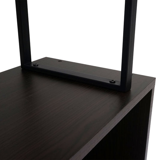 Cosmo Casa - Boekenplank - Met 5 niveaus - Hout en metaal - Donkerbruin - 183x80cm