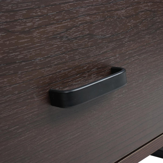 Cosmo Casa - Salontafel - Bijzettafel – 3D-Structuur MDF & Metaal - Donkerbruin - 41×120×60 cm