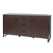 Cosmo Casa - Dressoir - Ladekast - 3D-Structuur MDF & Metaal - Donkerbruin - 2 Opbergvakken - 80×160×40 cm