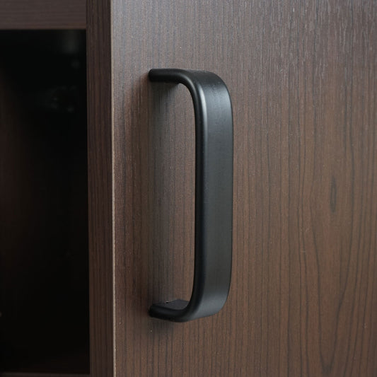 Cosmo Casa - Dressoir - Ladekast - 3D-Structuur MDF & Metaal - Donkerbruin - 2 Opbergvakken - 80×160×40 cm