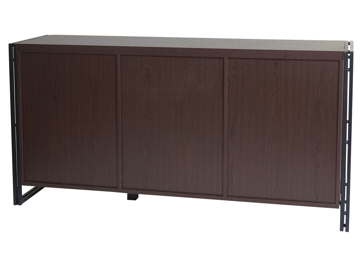Cosmo Casa - Dressoir - Ladekast - 3D-Structuur MDF & Metaal - Donkerbruin - 2 Opbergvakken - 80×160×40 cm