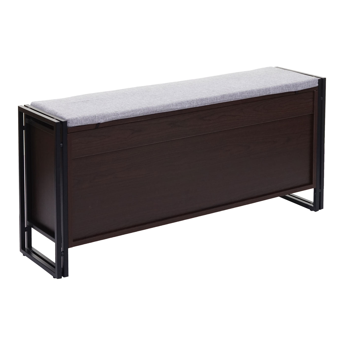 Cosmo Casa - Schoenenkast met Zitplaatsen - Ladekast & Bank met Kussens - 3D-Structuur Metaal - Donkerbruin