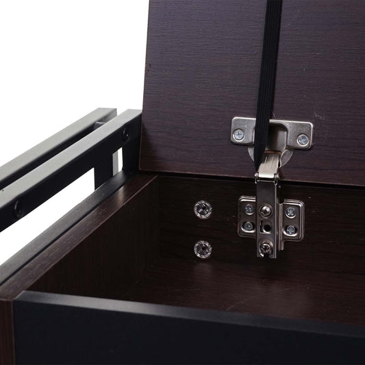 Cosmo Casa - Schoenenkast met Zitplaatsen - Ladekast & Bank met Kussens - 3D-Structuur Metaal - Donkerbruin