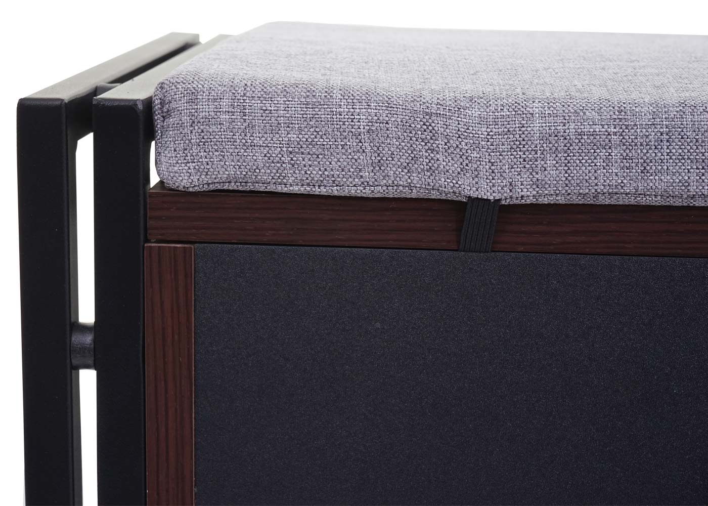 Cosmo Casa - Schoenenkast met Zitplaatsen - Ladekast & Bank met Kussens - 3D-Structuur Metaal - Donkerbruin