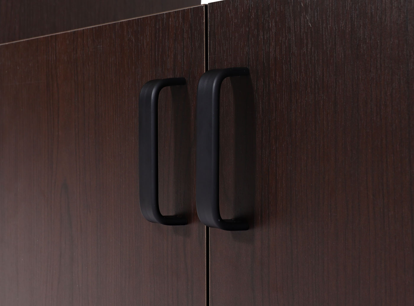 Cosmo Casa - Boekenkast - Roomdivider met deurvak - Hout - Donkerbruin - 183×80 cm