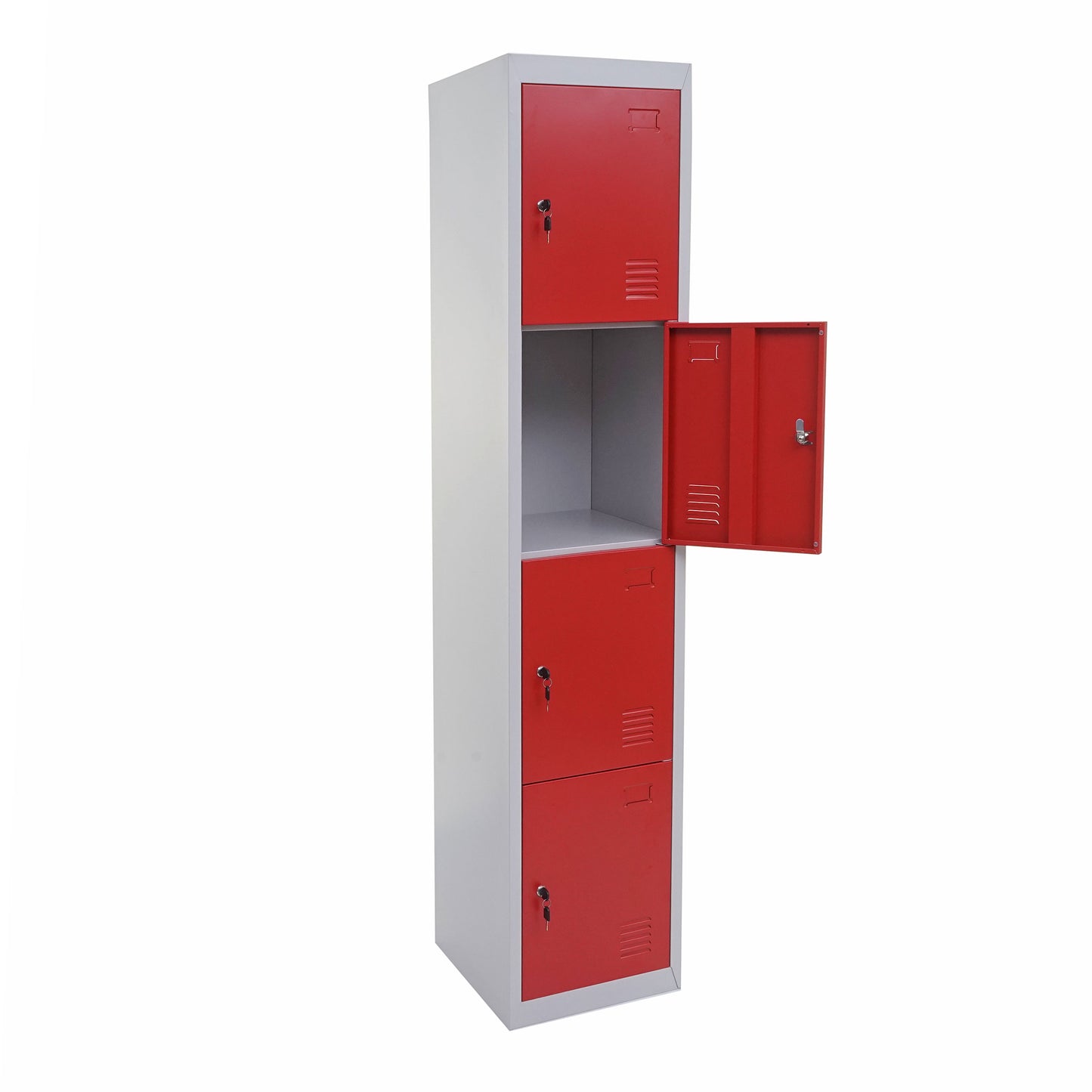 Cosmo Casa - Lockerkast - Voor waardevolle spullen - Metaal - Rood - 180x38x45cm
