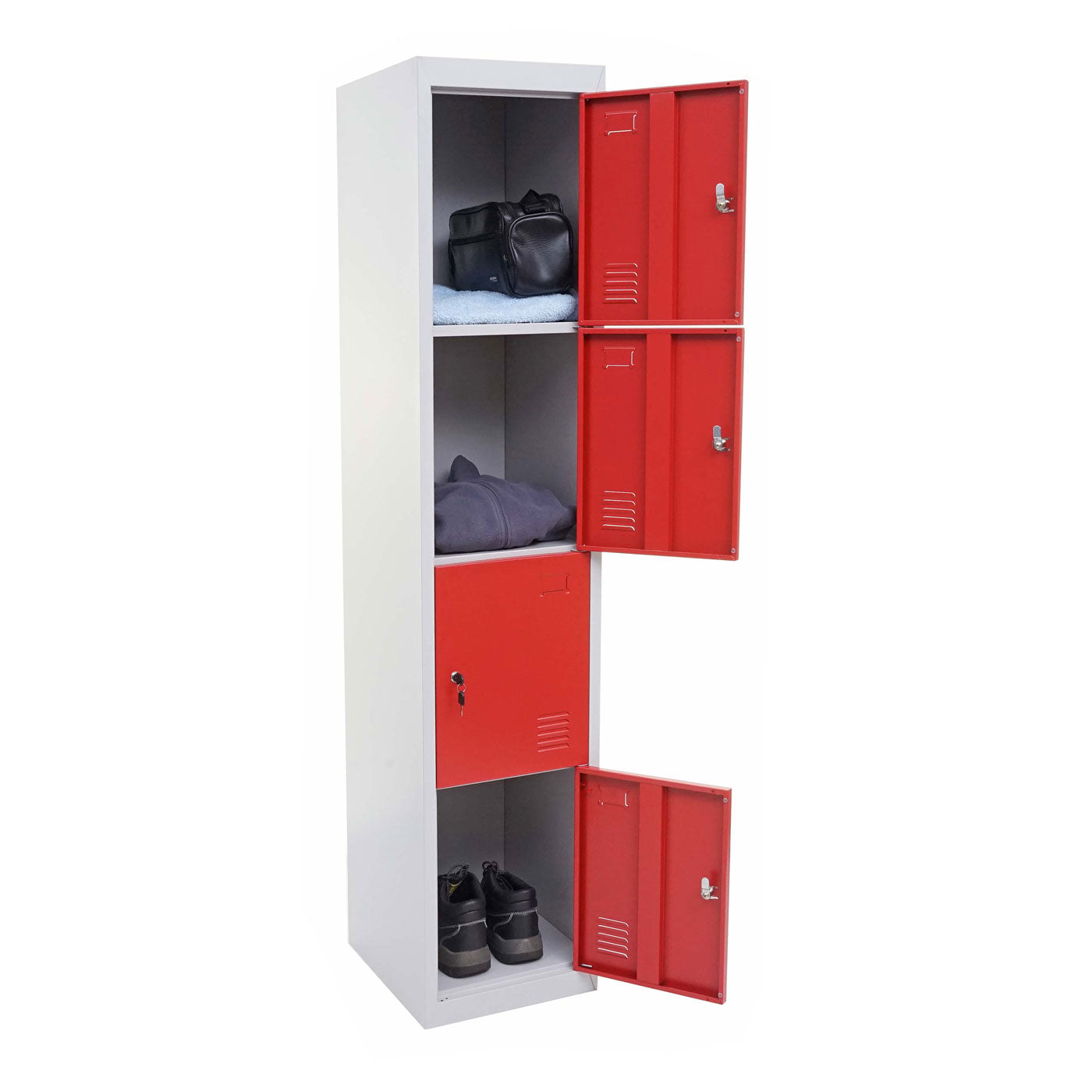 Cosmo Casa - Lockerkast - Voor waardevolle spullen - Metaal - Rood - 180x38x45cm